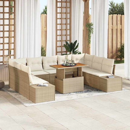 Havesofa Sæt 10 stk. Beige og creme