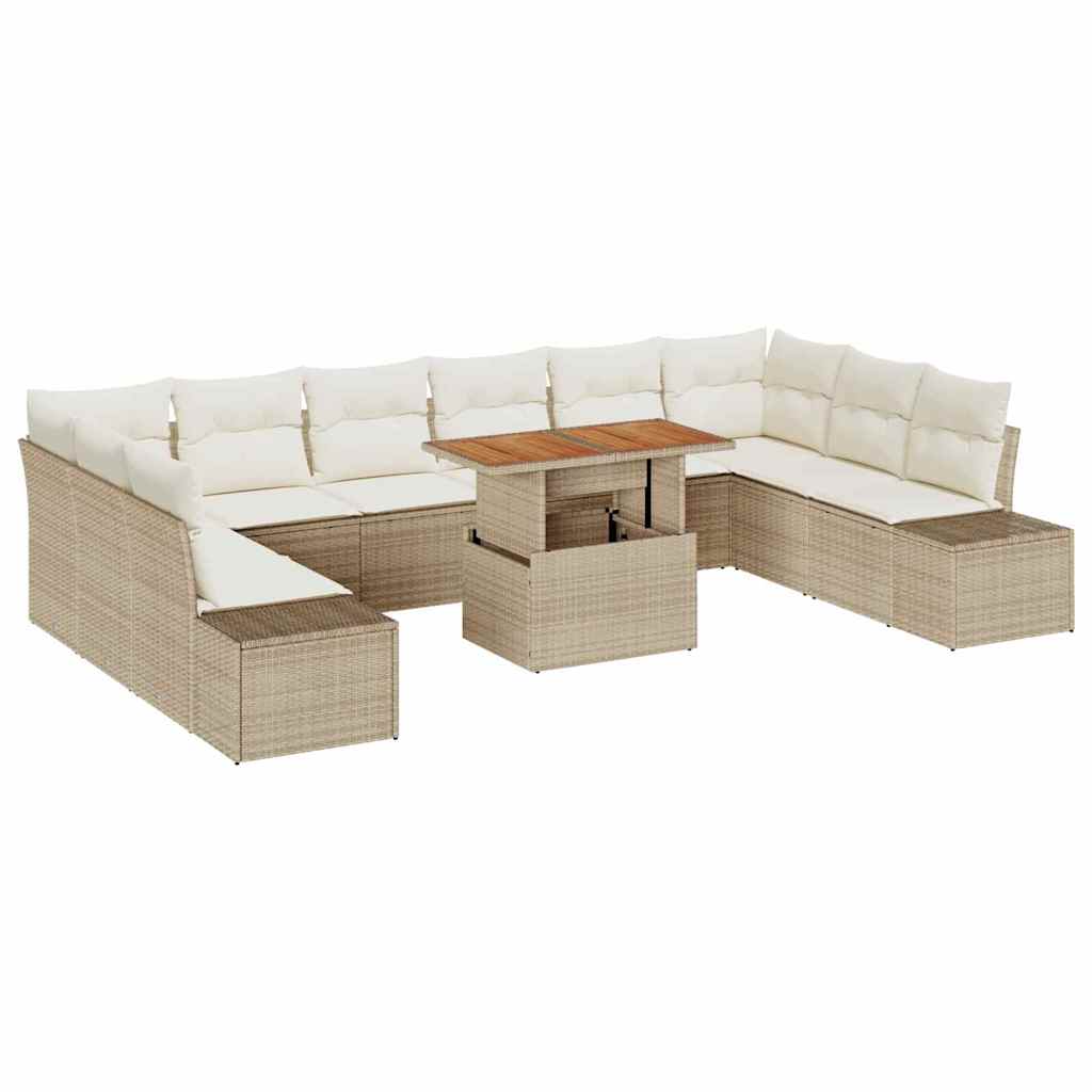 Havesofa Sæt med pude med pude 11 pcs Beige og creme