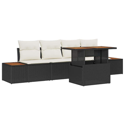 Havesofa Sæt 5 stk. Sort og Beige