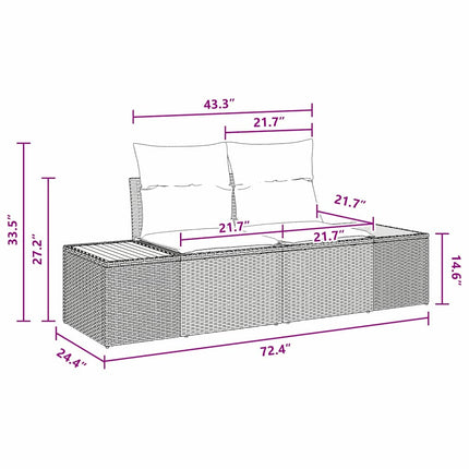 Havesofa Sæt 5 stk. Sort og Beige