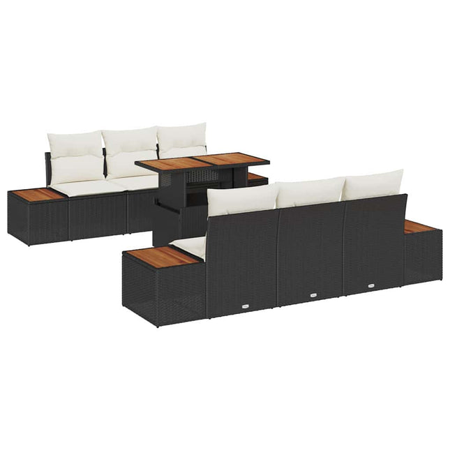 Have Spisebordssæt med pude 7 pcs Sort og Beige