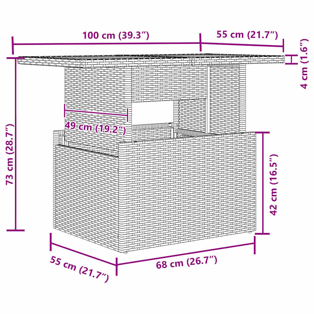 Have Spisebordssæt med pude med pude 7 pcs Sort og Beige