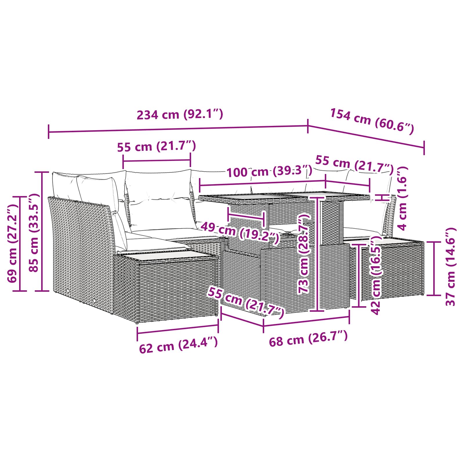 Have Spisebordssæt med pude med pude 9 pcs Sort og Brunt