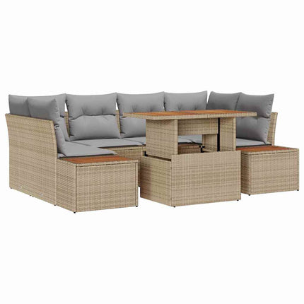 Havesofa Sæt 9 stk. Beige og grå