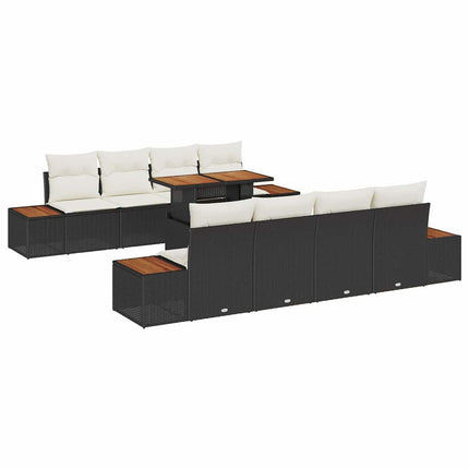 Havesofa Sæt 9 stk. Sort og Beige