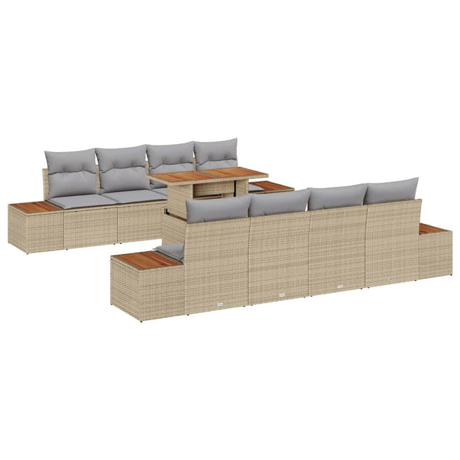Have Spisebordssæt med pude 9 pcs Beige og grå