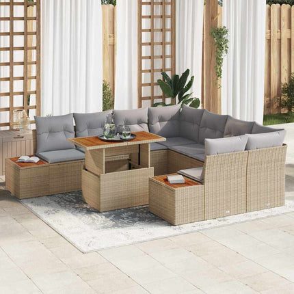 Havesofa Sæt 9 stk. Beige og grå