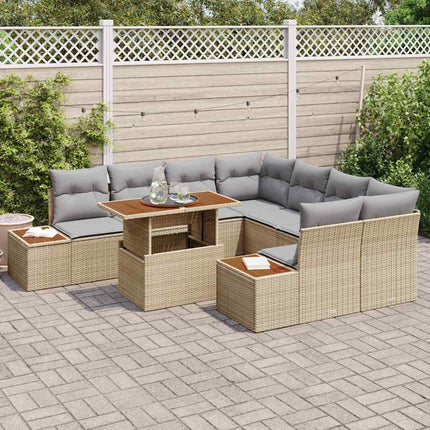 Havesofa Sæt 9 stk. Beige og grå