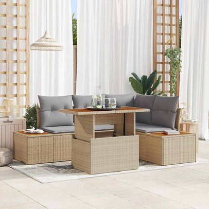 Havesofa Sæt 5 stk. Beige og grå