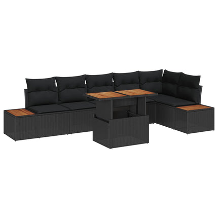 Havesofa Sæt 7 stk. Sort og Brunt
