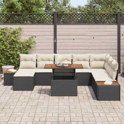 Havesofa Sæt 9 stk. Sort og Beige