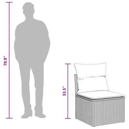 Havesofa Sæt 9 pcs Sort og Brunt