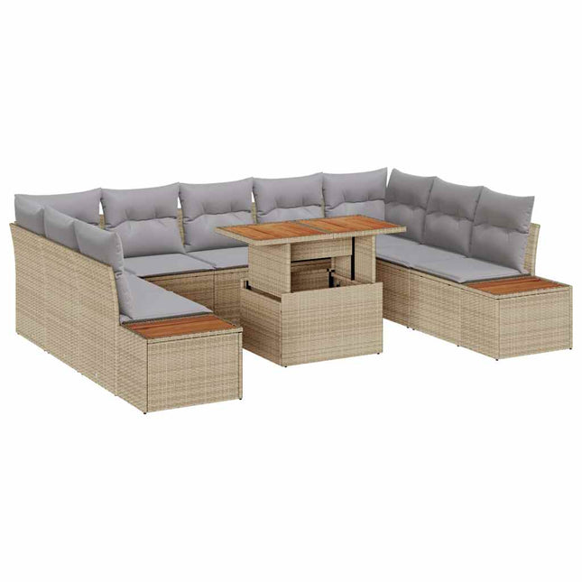 Have Spisebordssæt med pude 10 pcs Beige og grå