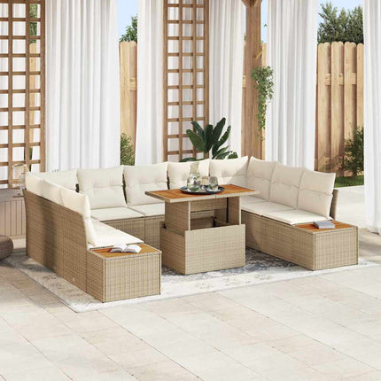 Havesofa Sæt 10 stk. Beige og creme