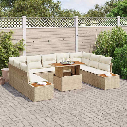Havesofa Sæt 10 stk. Beige og creme
