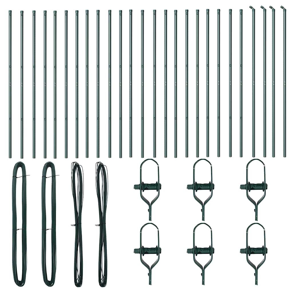 Hegnspæl 26 pcs Grøn 3.2 x 3.2 x 170 cm Stål