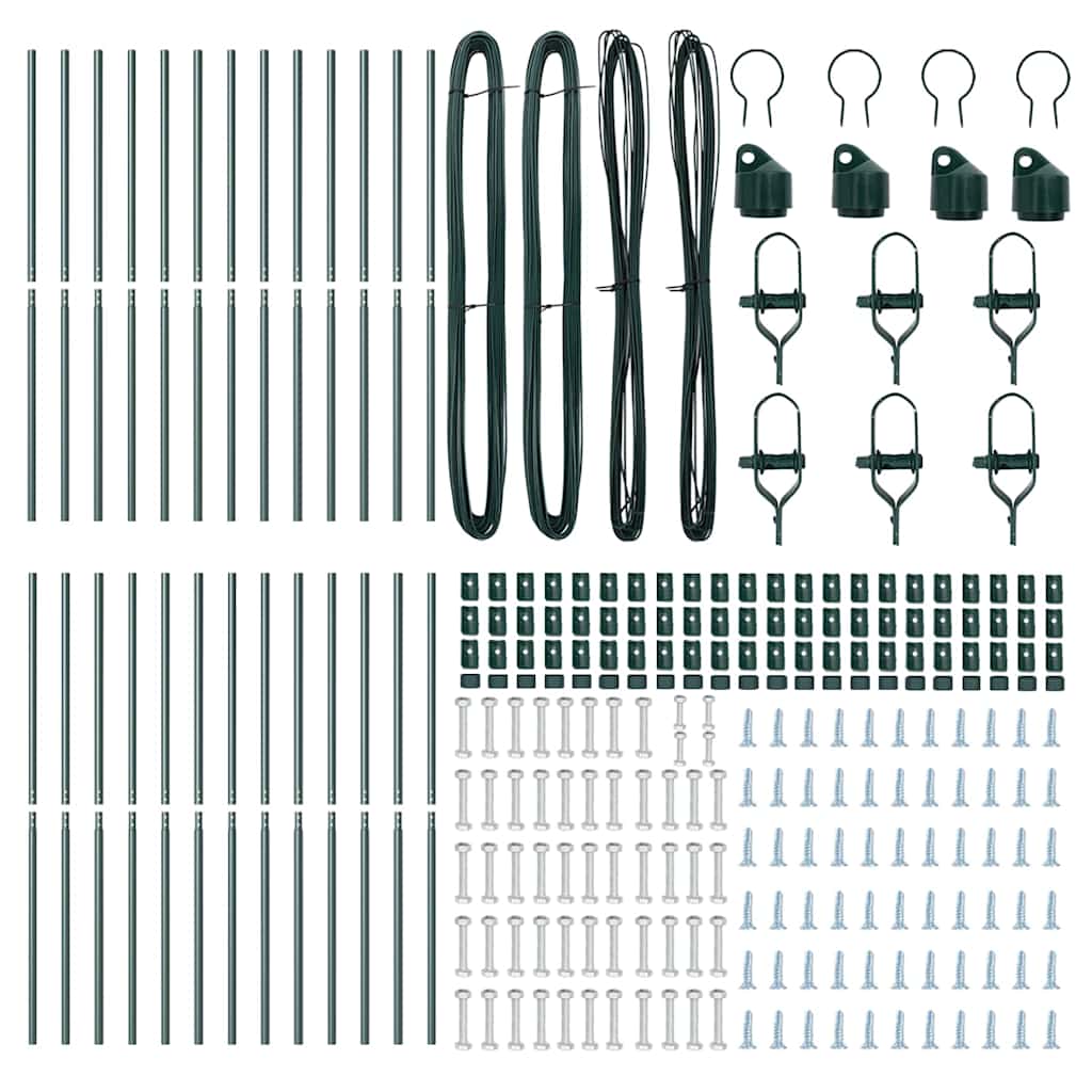 Hegnspæl 26 pcs Grøn 3.2 x 3.2 x 170 cm Stål