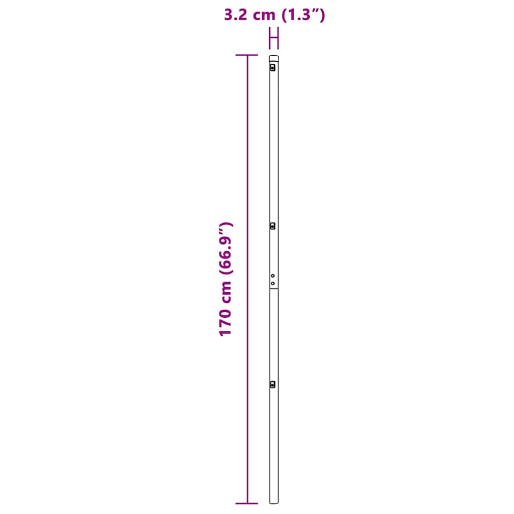 Hegnspæl 26 pcs Grøn 3.2 x 3.2 x 170 cm Stål