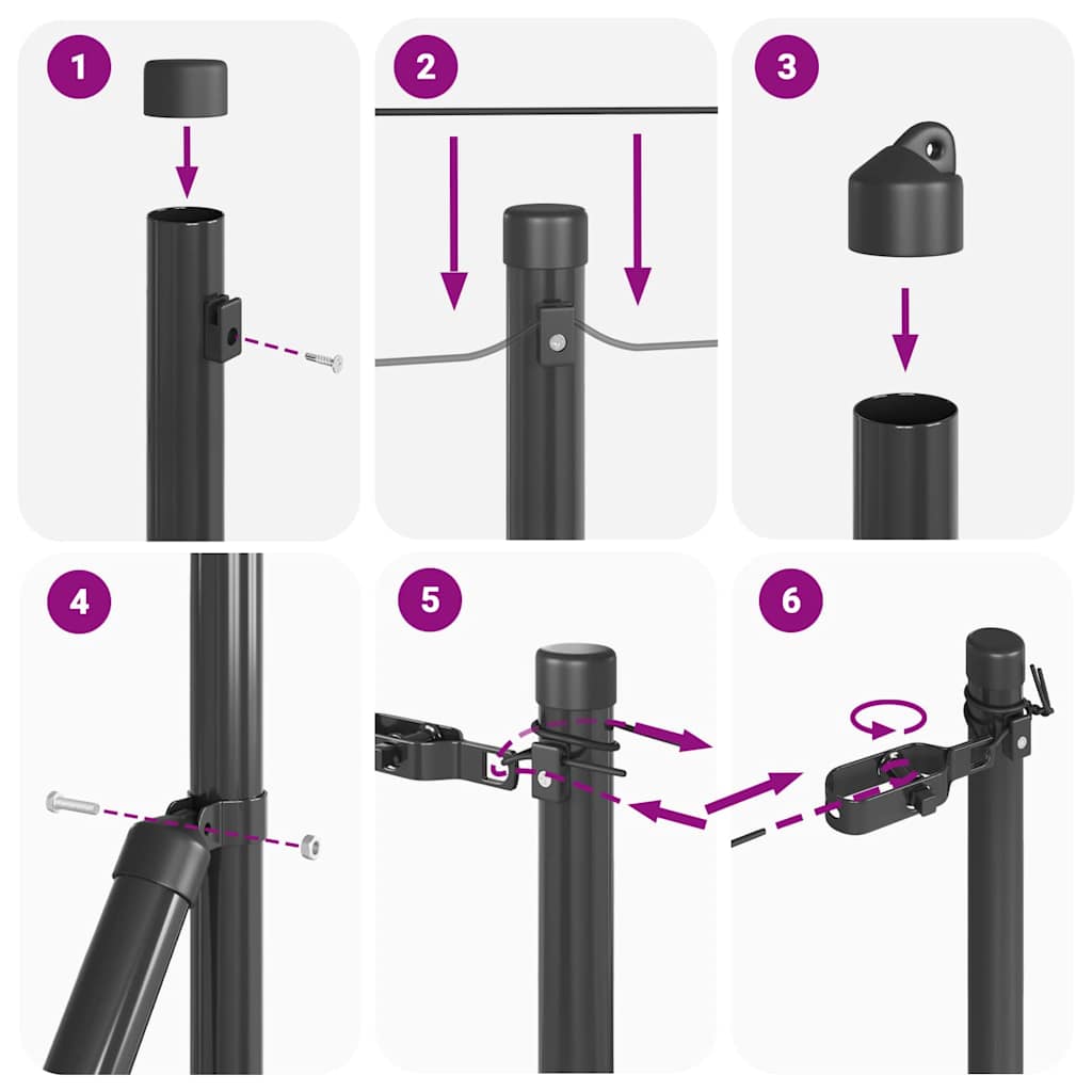 Hegnspæl Andet 26 pcs Grå 3,2 x 3,2 x 100 cm Stål