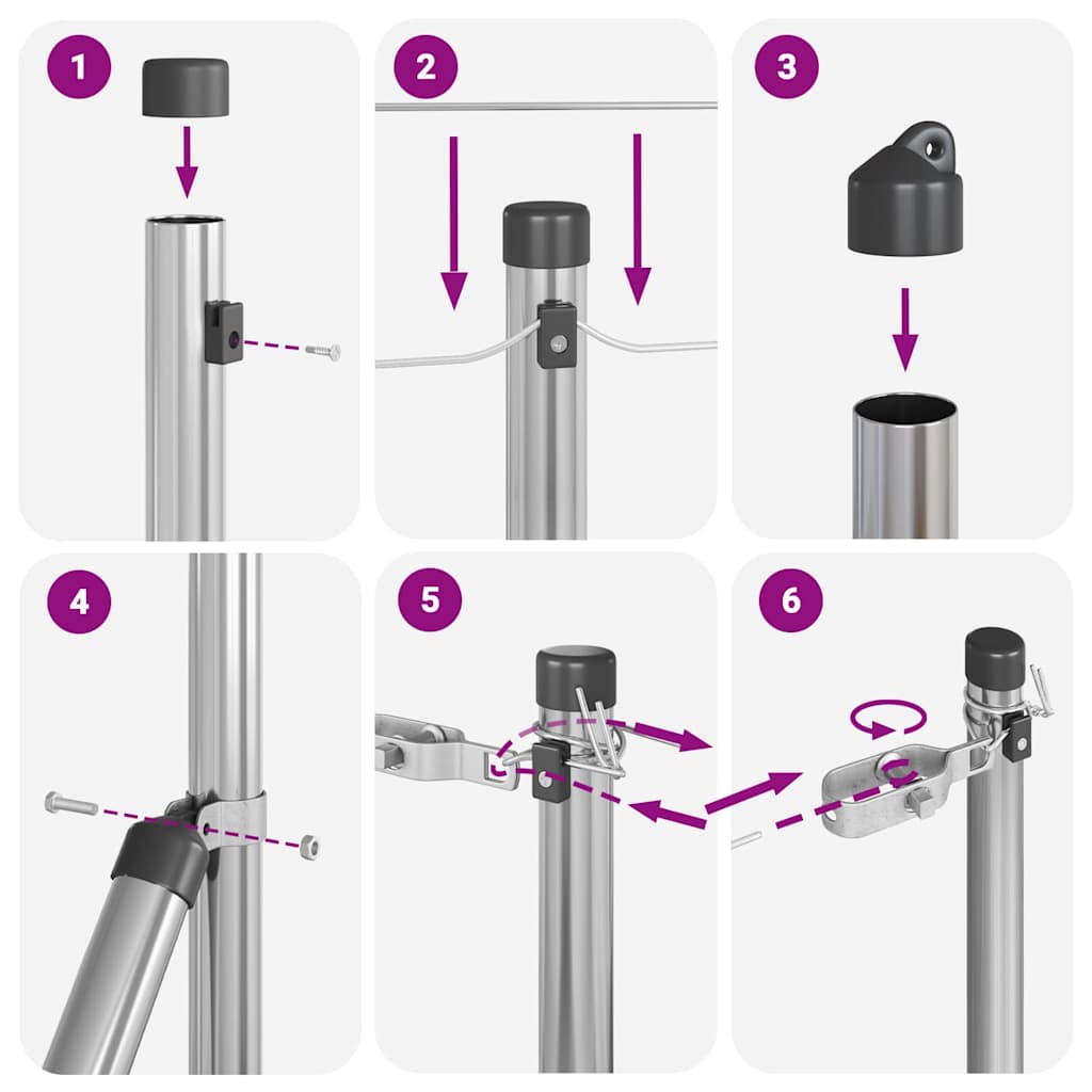 Hegnspæl Andet 26 pcs Grå 3,2 x 3,2 x 120 cm Stål