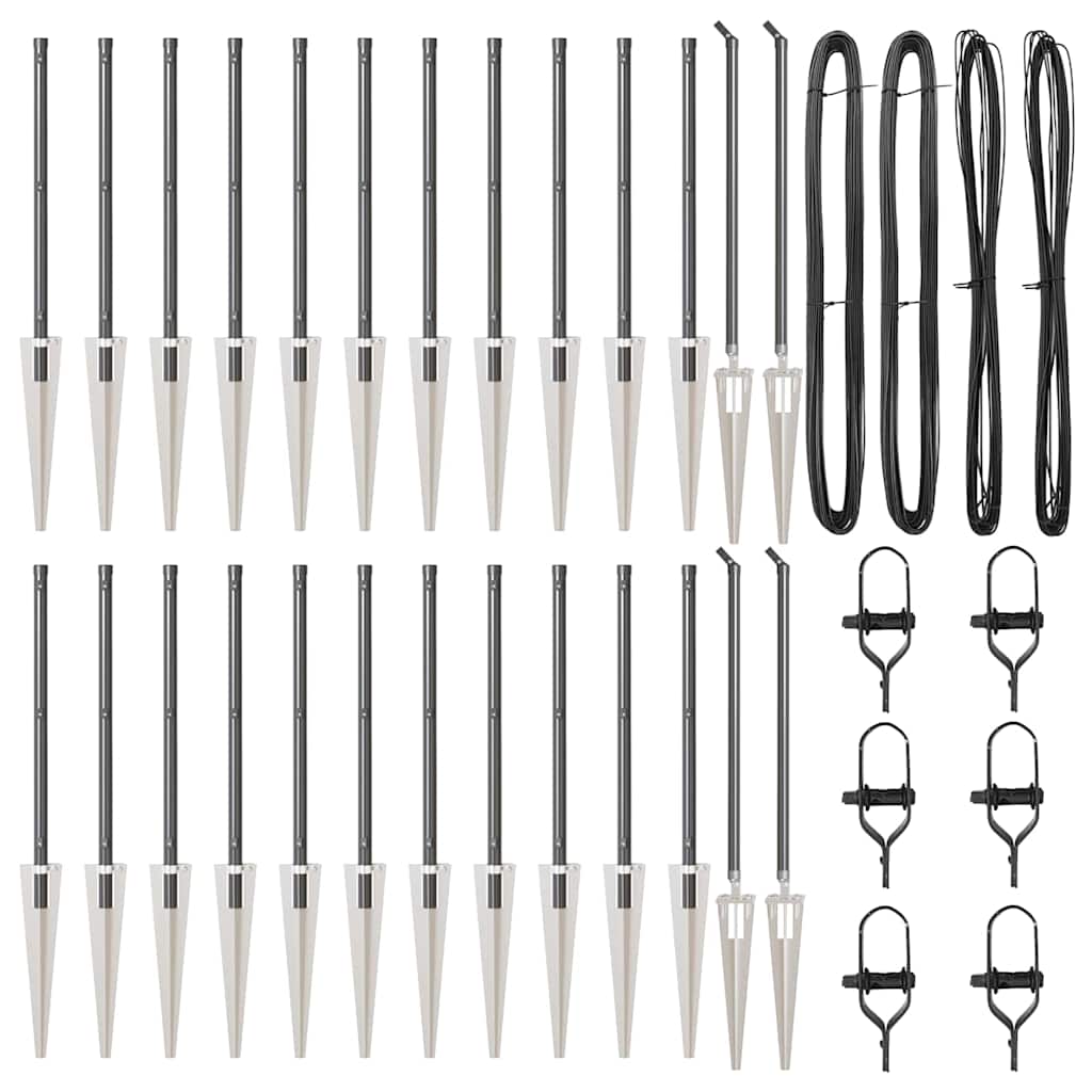 Hegnspæl Andet 26 pcs Grå 3,2 x 3,2 x 100 cm Stål