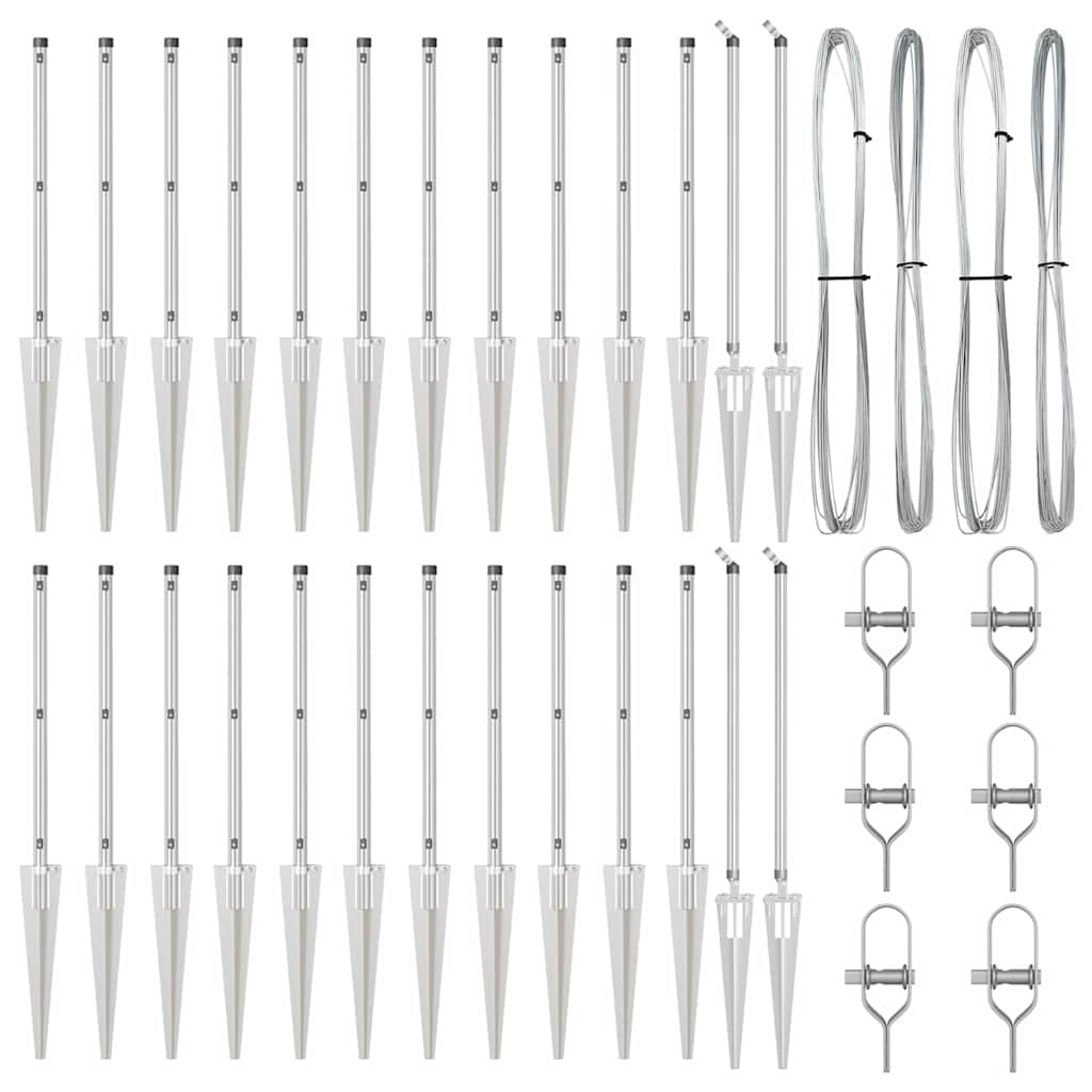 Hegnspæl Andet 26 pcs Grå 3,2 x 3,2 x 100 cm Stål