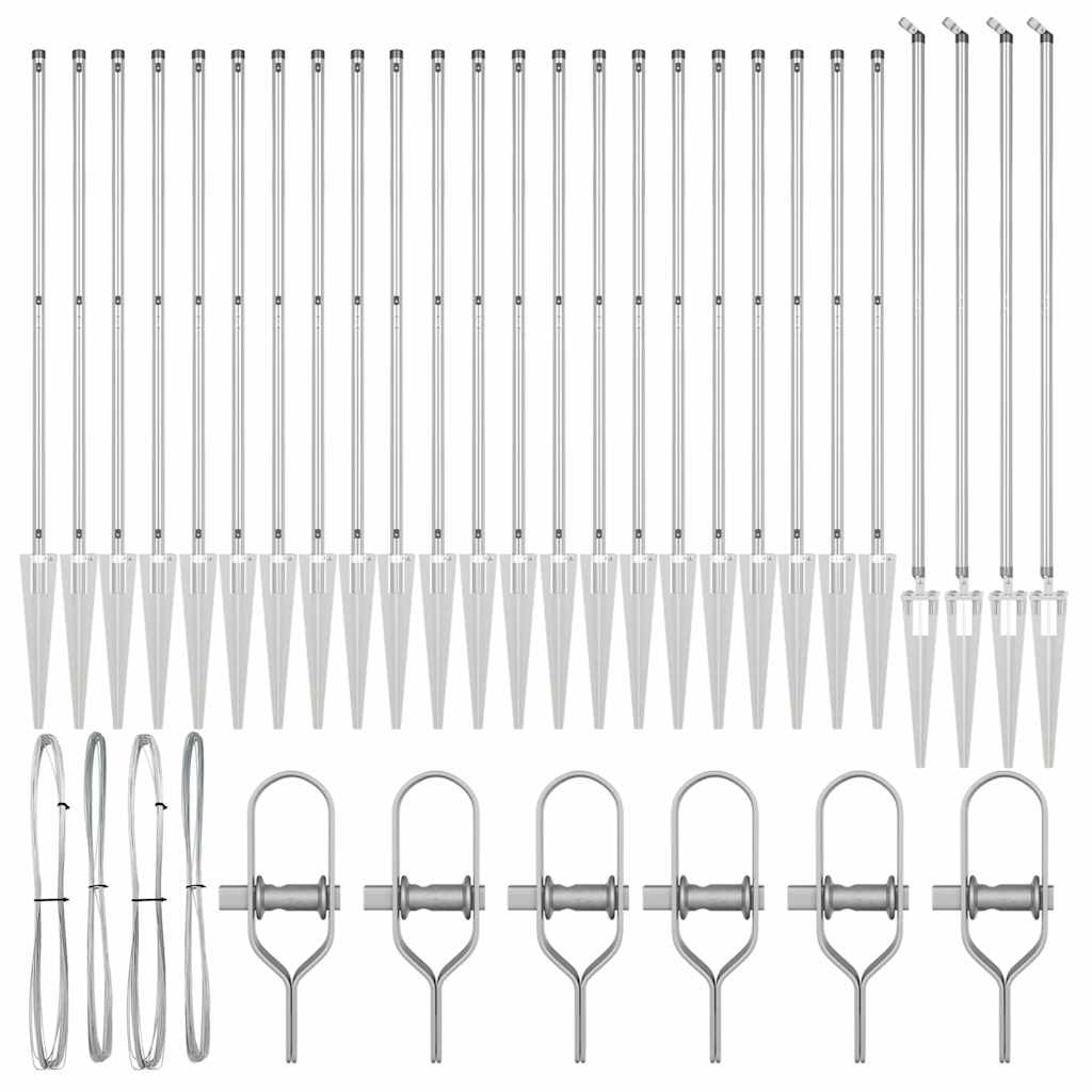 Hegnspæl Andet 26 pcs Grå 3,2 x 3,2 x 140 cm Stål