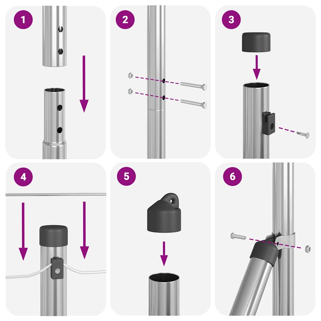 Hegnspæl Andet 26 pcs Grå 3,2 x 3,2 x 140 cm Stål