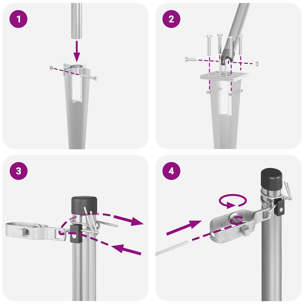 Hegnspæl Andet 26 pcs Grå 3,2 x 3,2 x 140 cm Stål