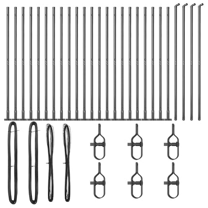 Hegn stang med beton base 26 stk. Grå Pulverlakeret stål