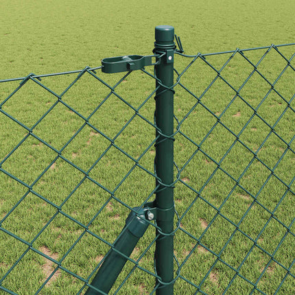 Udendørs kædehegns jordfiks 1 x 25 m PVC-belagt stål Grøn Mesh
