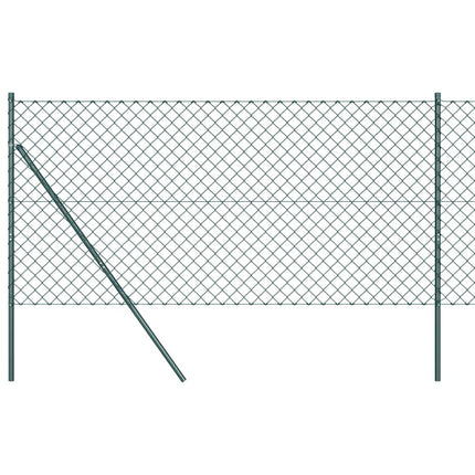 Udendørs kædehegns jordfiks 1 x 25 m PVC-belagt stål Grøn Mesh