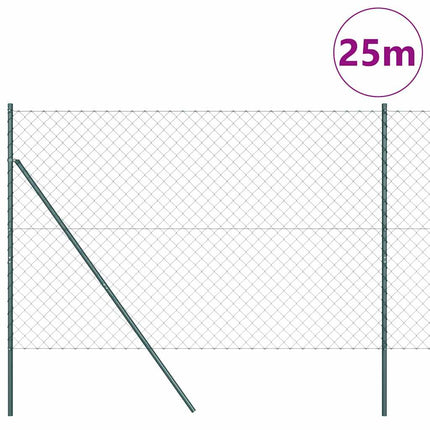 Kædetrådsgitter Grundfiks 25 x 1,6 m PVC-belagt stål Grøn Mesh