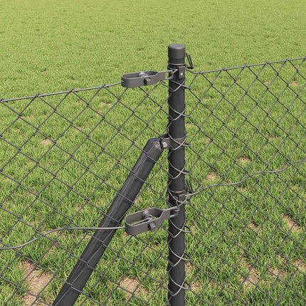 Kædetrådsgitter Grundfiks 10 x 0,8 m PVC-belagt stål Grå Mesh