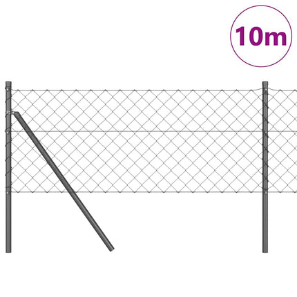 Kædetrådsgitter Grundfiks 10 x 0,6 m PVC-belagt stål Grå Mesh
