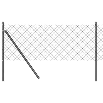 Udendørs kædehegns jordfiks 25 x 0,6 m PVC-belagt stål Grå Mesh