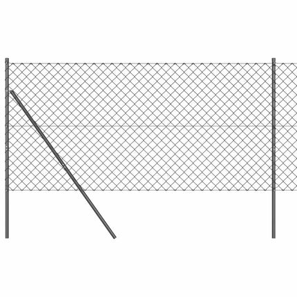 Udendørs kædehegns jordfiks 25 x 1,2 m PVC-belagt stål Grå Mesh