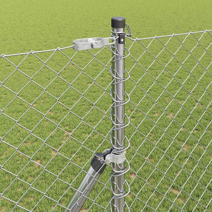 Udendørs kædehegns jordfiks 10 x 1,6 m Galvaniseret stål Sølv