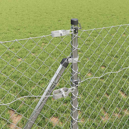 Udendørs kædehegns jordfiks 25 x 0,6 m Sølv Mesh
