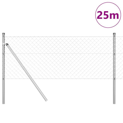 Kædetrådsgitter Grundfiks 25 x 0,8 m Galvaniseret stål Sølv