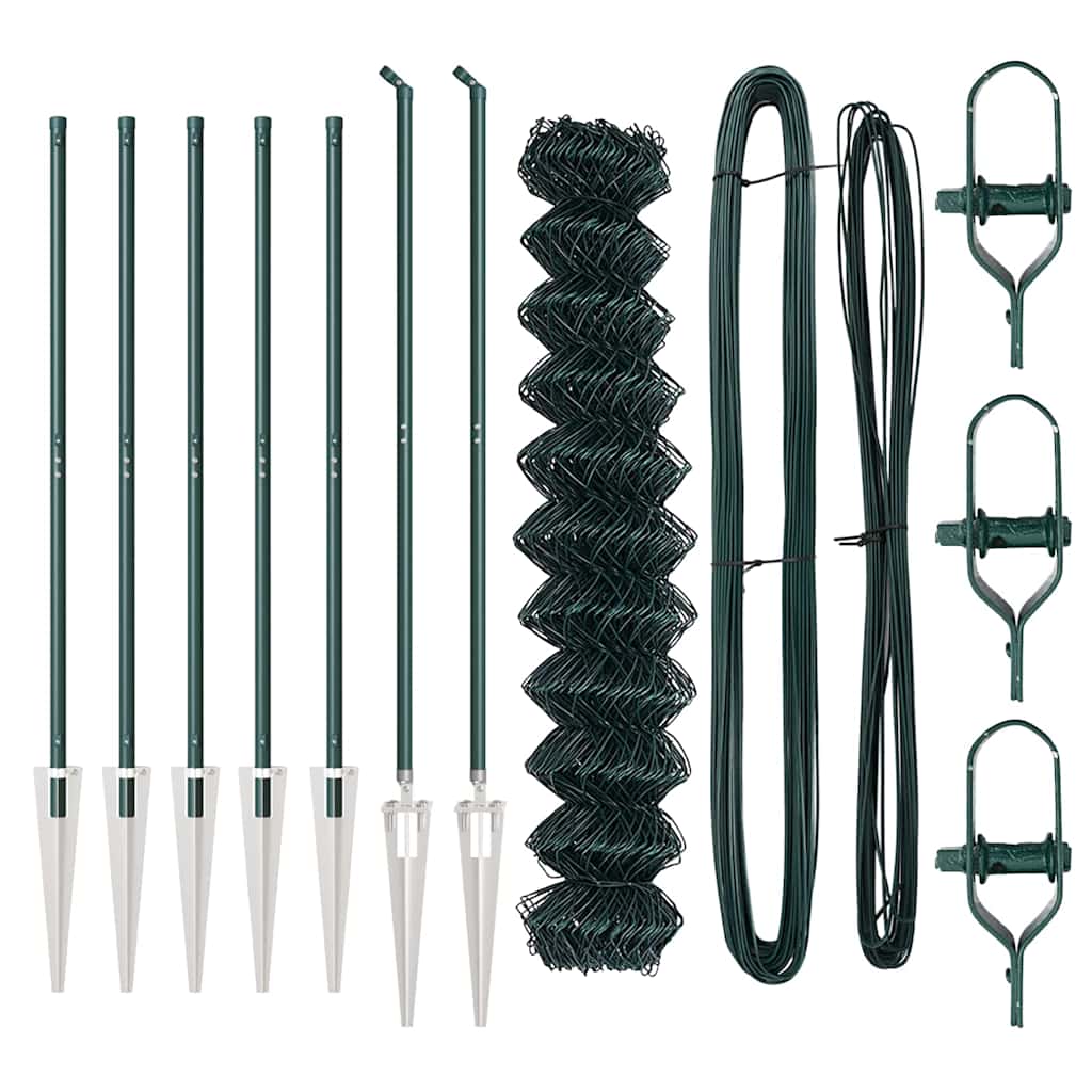 Svejset trådhegn med spidser 10 x 1,4 m (B x H) PVC-belagt stål