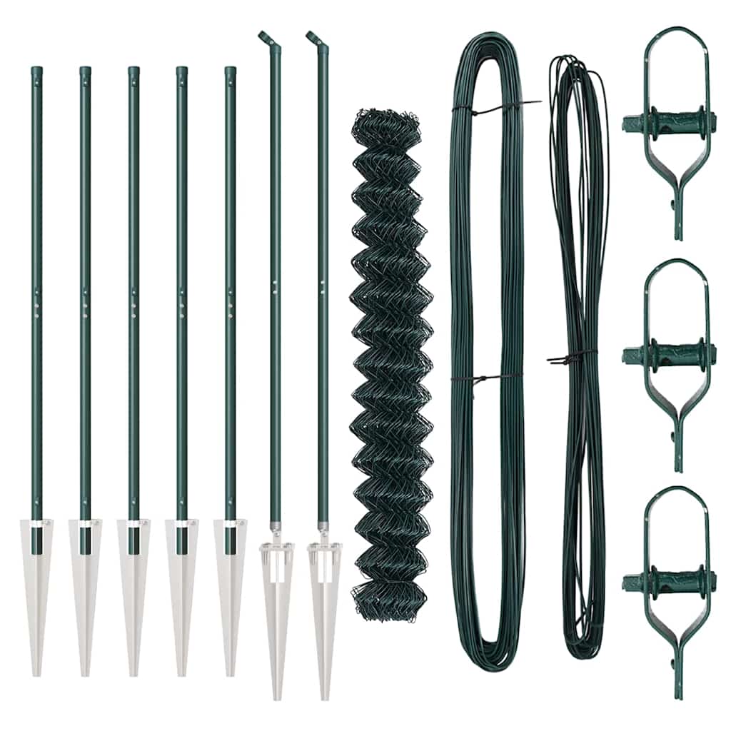 Svejset trådhegn med spidser 10 x 1,5 m (B x H) PVC-belagt stål