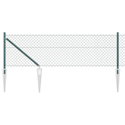 Kædehegn med pigge 25 x 0,4 m PVC-belagt stål Grøn Mesh