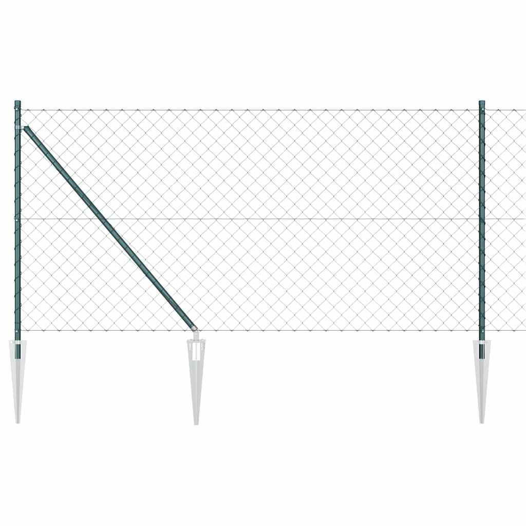 Svejset trådhegn med spidser 25 x 1 m (B x H) PVC-belagt stål