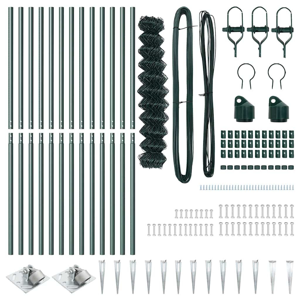 Svejset trådhegn med spidser 25 x 1 m (B x H) PVC-belagt stål