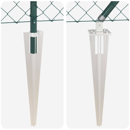 Kædehegn med pigge 25 x 0,4 m PVC-belagt stål Grøn Mesh