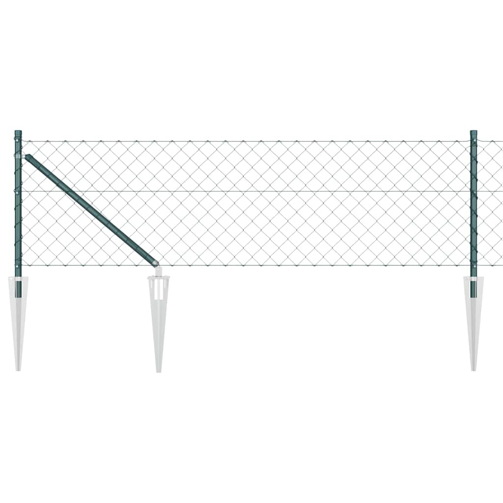 Svejset trådhegn med spidser 25 x 0,8 m (B x H) PVC-belagt stål