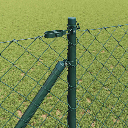 Udendørs kædehegn med pigge 1 x 25 m PVC-belagt stål Grøn Mesh