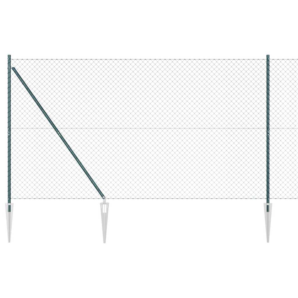 Svejset trådhegn med spidser 25 x 1,5 m (B x H) PVC-belagt stål