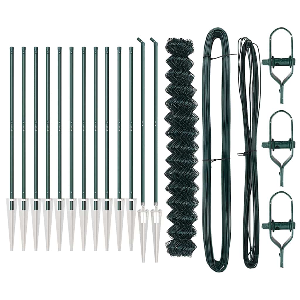 Svejset trådhegn med spidser 25 x 1,5 m (B x H) PVC-belagt stål